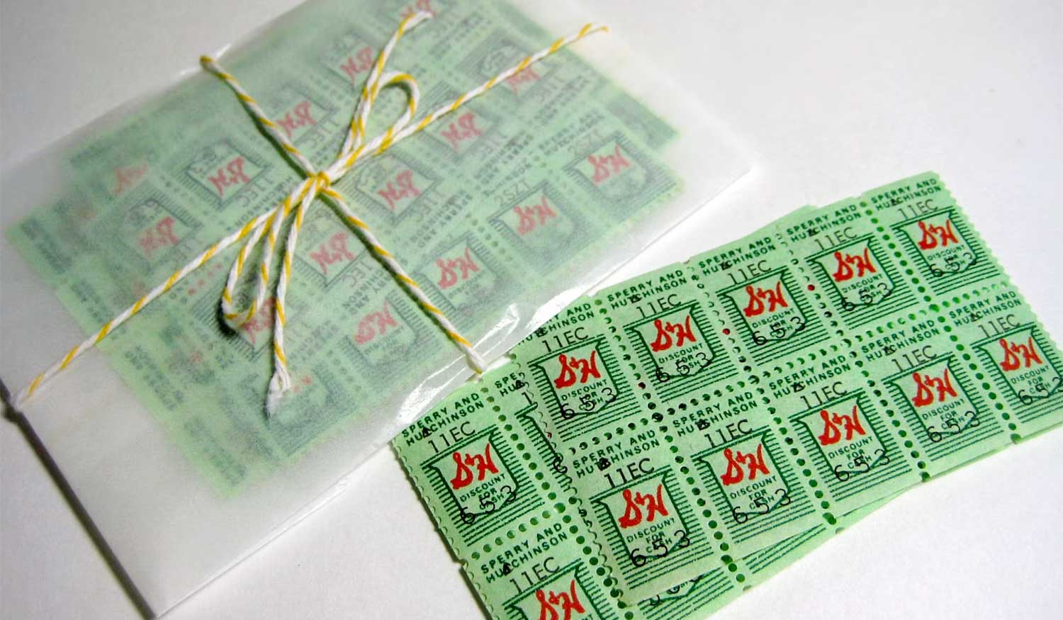 S&H Green Stamps, which were popular from 1930 through 1980 to encourage customer loyalty. Just as this currency of old had a redemption value, we too were in need of redemption. Enter Jesus.