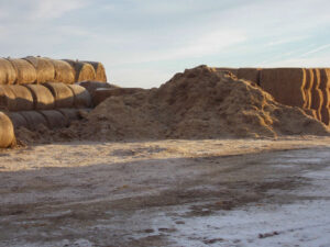 Our ground hay pile for our cattle feeding operation.