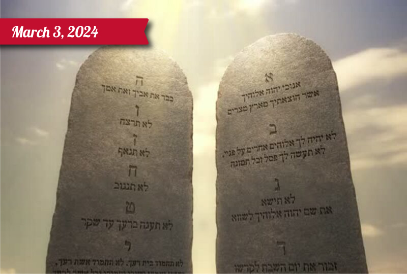 The Ten Commandments of the biblical Old Testament were written in stone by God Himself and given to Moses to deliver to the nation of Israel.